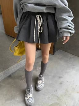 Dynamic Drawstring Elastic Waist Half-length A-line Skirt Women's Fashionable Slimming Autumn New Arrival Commute Suitable
