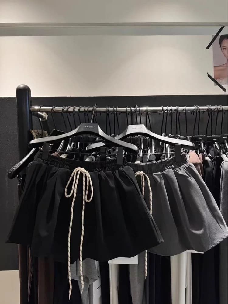 Dynamic Drawstring Elastic Waist Half-length A-line Skirt Women's Fashionable Slimming Autumn New Arrival Commute Suitable
