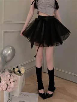 Ballet Mesh Half Skirt Summer New Style Puffy Skirt Small Size Gauze Skirt Slimming Puffy Short Skirt Girls High Waist A-Line...