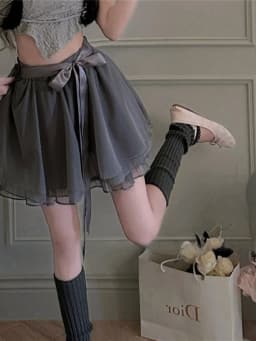 Ballet Mesh Half Skirt Summer New Style Puffy Skirt Small Size Gauze Skirt Slimming Puffy Short Skirt Girls High Waist A-Line...