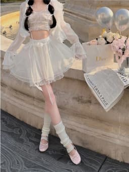 Ballet Mesh Half Skirt Summer New Style Puffy Skirt Small Size Gauze Skirt Slimming Puffy Short Skirt Girls High Waist A-Line...