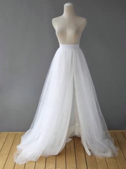 Maxi Split Floor Length Tulle Skirt,Elegant,Wedding Photo Shoot Evening Dating Tulle Skirt,Bridesmaid Dresses