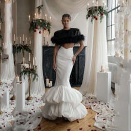 Fashion Mermaid Skirt Layered Zipper Long Skirts Women Custom Made White Skirt Party Wedding