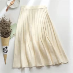 Women Knitted Midi Skirt Elegant Black A-Line High Waist Pleated Long Skirt Korean 2024 Spring Autumn Winter Faldas Femme Jupes
