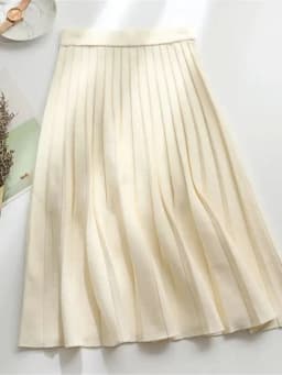 Women Knitted Midi Skirt Elegant Black A-Line High Waist Pleated Long Skirt Korean 2024 Spring Autumn Winter Faldas Femme Jupes