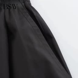 BSAY Women's Fashion Spring New Black Wide Pleated Swing Vintage Chic Female High Waist Elegant A-line Long Skirt Mujer