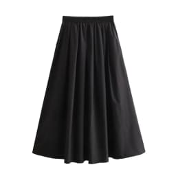 BSAY Women's Fashion Spring New Black Wide Pleated Swing Vintage Chic Female High Waist Elegant A-line Long Skirt Mujer