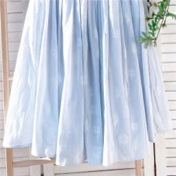 Cotton Linen Blue Midi Pleated Skirt, Fashion Print Skirts For Woman 2026 Summer