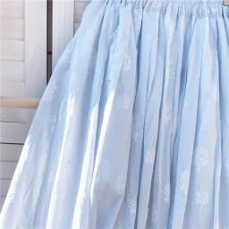 Cotton Linen Blue Midi Pleated Skirt, Fashion Print Skirts For Woman 2026 Summer