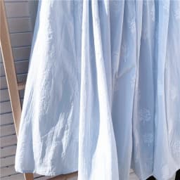 Cotton Linen Blue Midi Pleated Skirt, Fashion Print Skirts For Woman 2026 Summer