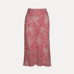 Klacwaya New Girls Silk Pencil Skirts Women Fashion Heart Print High Waist Slim Skirt Ladies Chic Red Leopard Boho Mermaid Skirt