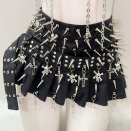 gothic clothes y2k clothes Cross Skirt Skull Short skirts y2k fashion Gothic Skirt y2k Short skirts Cross vintage Short skirts