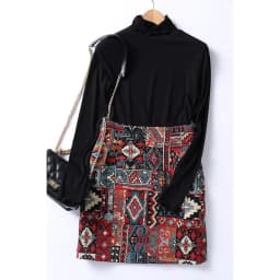 Early Spring Womens Boho Skirt Embroidery A-Line Mini Skirts Chic Geometric Pattern Woolen Vintage Ethnic Style Female Skirts
