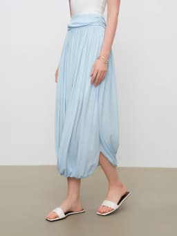 ZIQIAO 2026 Summer New Women‘s Bubble Hem Asymmetric Midi Skirt, Voluminous Knit Bubble Skirt for Coquette & Y2K Street Style
