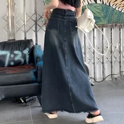 S-5XL New Streetwear Denim Skirt Spring Summer Fashion Frayed Hem Pocket High Waist Long Jeans Skirt Loose Plus Size Skirt