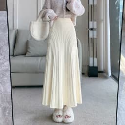 Knitted pleated skirt for women Autumn Winter 2024 new elastic high-waisted slimming A line wrapped buttock fishtail skirt