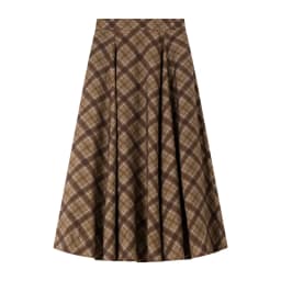 VIMLY Long Skirt Women Casual Plaid Folds A-Line Female Skirts Autumn 2026 Vintage High Waist Zip Up Maxi Ladies Skirts A3790