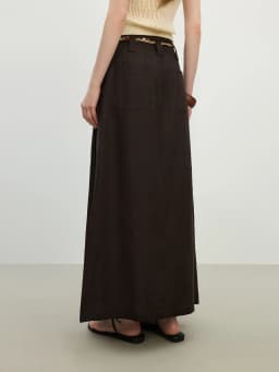 FSLE Vacation Style 2025 Summer Women Lounge Lyocell Skirt Oversized Silhouette Resort Ready Fluid Drape Skirt No Belt 25FS12476