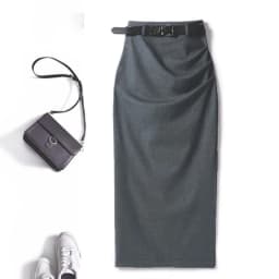 Autumn Office Lady Pencil Skirt Elegant Pleated Midi Skirts Women High Waist Slim Temperament Formal Party Skirt Belt Belt 438A
