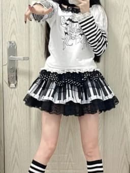 Women's Jirai Kei Lolita Plaid Lace Up High Waist Skirt Sweet A Line Punk Kawaii Subculture Daily Japanese Harajuku Cute Outfit