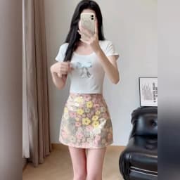 Limiguyue Summer Four Color Flower Sequin Skirt Women High Waist A-Line Mini Skirts Female Luxury Cute All Match Clothes Z161