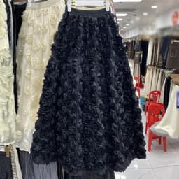 3D Floral White Skirt Women A-line Elastic High Waist Female Skirt Faldas Ajustadas French Chic Elegant Long Skirts Dropshipping