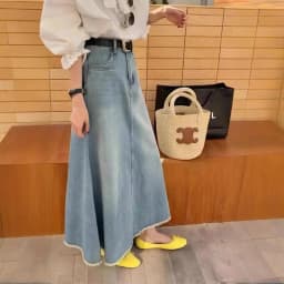 Retro Frayed Hem Denim  Skirt Women Summer Thin Pear aped plus Size a Line Fi Tail Skirt High Waist Cotton Blend