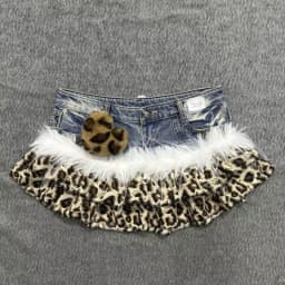 Hot Girl Goth Retro Slim Darkly Skirts Female Aesthetic Sexy A-line Outfits Vintage Y2k Patchwork Cowboy Short Mini Skirt Women