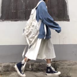 Retro Hong Kong Style Workwear Midi Skirt Women plus Size Elastic Waist A-Line Pure Color Japanese Style Cotton 100%