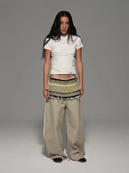 Denim Patchwork Drawstring Waistband Skirt Girls Streetwear Y2K Skirt for Women 2025 Autumn New Fashion Versatile Short Skirts