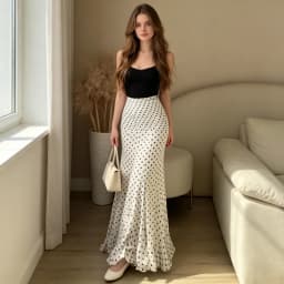 Mermaid Skirts Women Long Skirt Ruffles Hem High Waist Stretch Folds Floor Length A Line Female Spring Summer 2026 Streetwear