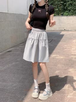 Bla Japanese Sle Midi Skirt Women's Spring 2026 New Korean Retro Small Size Versatile Mid-Length Slimming f Skirt