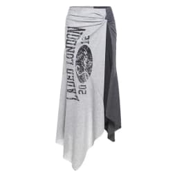 American Harajuku Punk Spliced Constrast Color Long Skirt Y2k Aesthetic Sexy Side High Split Jupe Letter Print Vintage Skirts