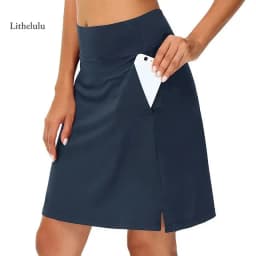 Women Casual Solid Color Mid-rise Culottes, Golf Skirts, Sports, Tennis, Yoga, Five-point Leggings, Comfortable Culottes