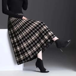 Plaid Skirt Winter Thick Woolen Half-Length Skirt 2025 New High-Waist Plaid A-Line Large Skirt Apring Autumn Elegant