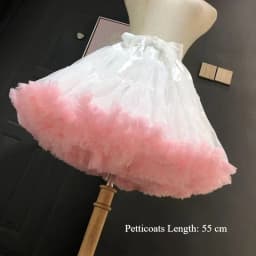 Vintage Style Lolita Petticoat with Floral Details Layered Crinoline Bustle Skirt for Wedding Dresses, Cosplay Tutu Undergarment