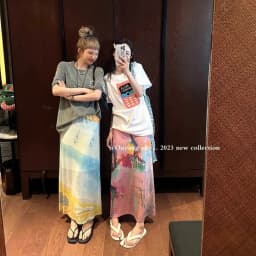 2025 Spring Autumn New Printed Half Length Skirt for Women's Summer High Waist Tulle Long Skirt Woman Split Straight Skirt