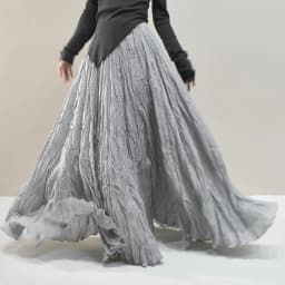 Womens High Waisted Flowy Maxi Skirt Crinkled Cotton Linen A-Line Pleated Beach Long Skirt Bohemian Style for Spring Summer K444