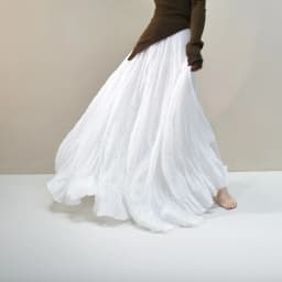 Womens High Waisted Flowy Maxi Skirt Crinkled Cotton Linen A-Line Pleated Beach Long Skirt Bohemian Style for Spring Summer K444