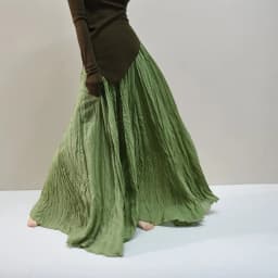 Womens High Waisted Flowy Maxi Skirt Crinkled Cotton Linen A-Line Pleated Beach Long Skirt Bohemian Style for Spring Summer K444