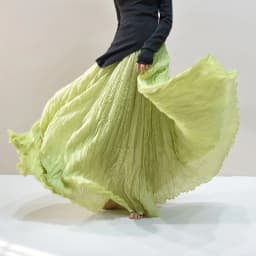 Womens High Waisted Flowy Maxi Skirt Crinkled Cotton Linen A-Line Pleated Beach Long Skirt Bohemian Style for Spring Summer K444