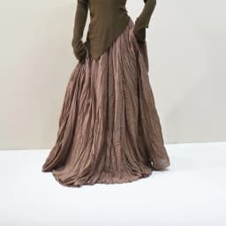 Womens High Waisted Flowy Maxi Skirt Crinkled Cotton Linen A-Line Pleated Beach Long Skirt Bohemian Style for Spring Summer K444