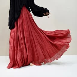 Womens High Waisted Flowy Maxi Skirt Crinkled Cotton Linen A-Line Pleated Beach Long Skirt Bohemian Style for Spring Summer K444