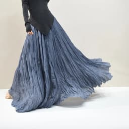 Womens High Waisted Flowy Maxi Skirt Crinkled Cotton Linen A-Line Pleated Beach Long Skirt Bohemian Style for Spring Summer K444