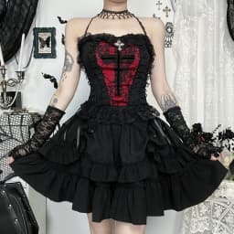 Japanese Gothic Y2k Lolita Style Skirt Women Harajuku Dark Streetwear Lace Mini Cake Skirt Female Fashion Slim Outfitn