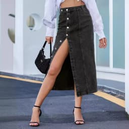 Casual High Quality Maxi Denim Skirts For Women Summer 2024 Fashion Black Jeans Dress Long Y2k Skirt Denim