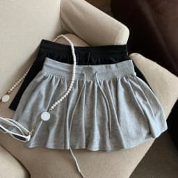 Summer Women Sports A Line Skirts for Women Summer High Waist Drawstring Solid Mini Skirts Female Sweet All Match Ballet Skirts