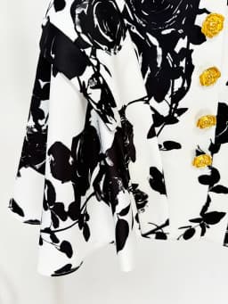 HIGH STREET Newest 2026 Runway Designer Fashion Women's Metal Rose Buttons Printed Floral Mini Skirt