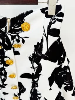 HIGH STREET Newest 2026 Runway Designer Fashion Women's Metal Rose Buttons Printed Floral Mini Skirt