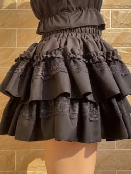 Sweet Black Cake Skirt Women High Waist Preppy Style Sexy Mini Skirts Summer Slim Lace Patchwork Female Vintage Ball Gown Skirt